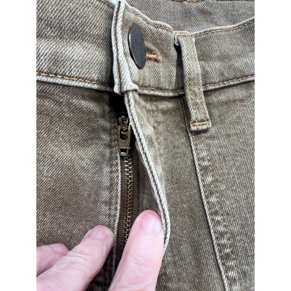 Wrangler Jeans Women's Size 25 Tan Brown Wide Leg Crop High Rise Patch Pocket - Picture 3 of 14
